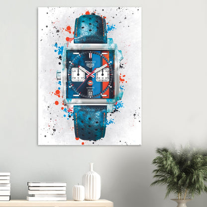 Tag Heuer Monaco "Gulf" Edition Poster White - Watcheez