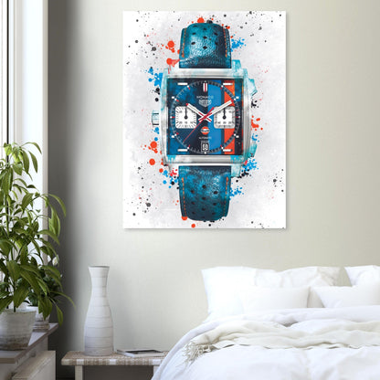 Tag Heuer Monaco "Gulf" Edition Poster White - Watcheez