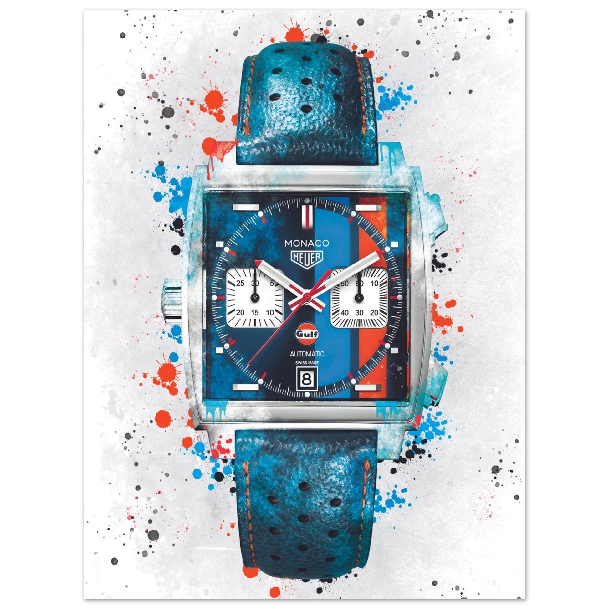 Tag Heuer Monaco "Gulf" Edition Poster White - Watcheez